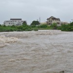 天白川は東海豪雨以来の水かさ